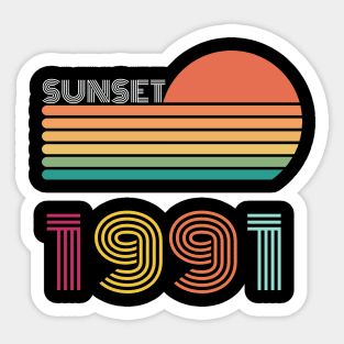 Sunset Retro Vintage 1991 Sticker